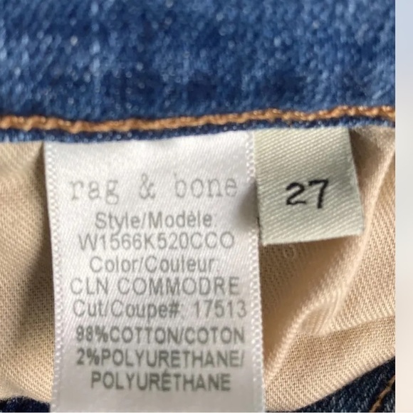 RAG & Bone Frayed Skinny Jeans Women's Size 27 High-rise Blue Wash Denim - Picture 6 of 10